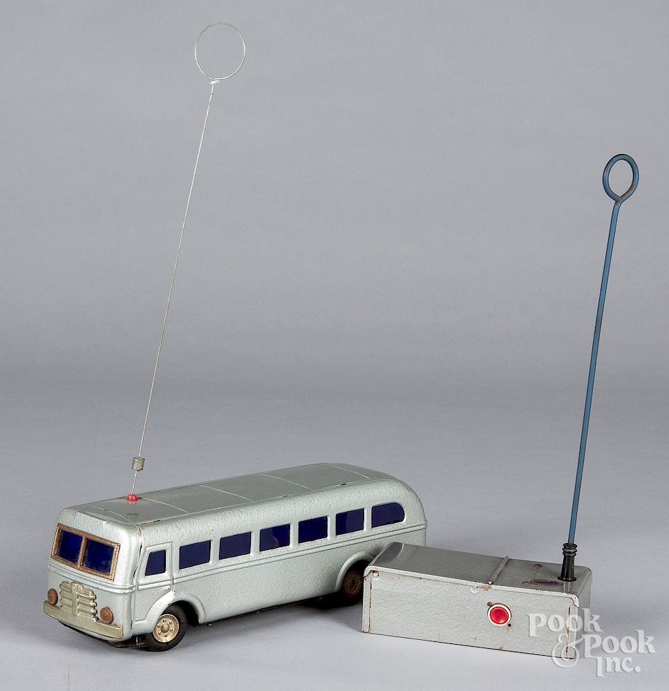 Appraisal: Modern Toys tin battery operated remote control bus Modern Toys