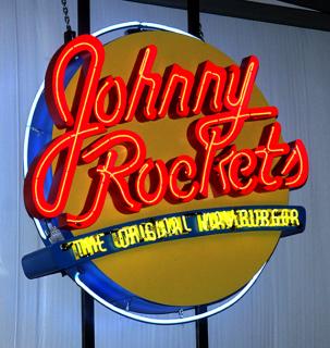 Appraisal: Neon Johnny Rockets tin case working with three-color neon x