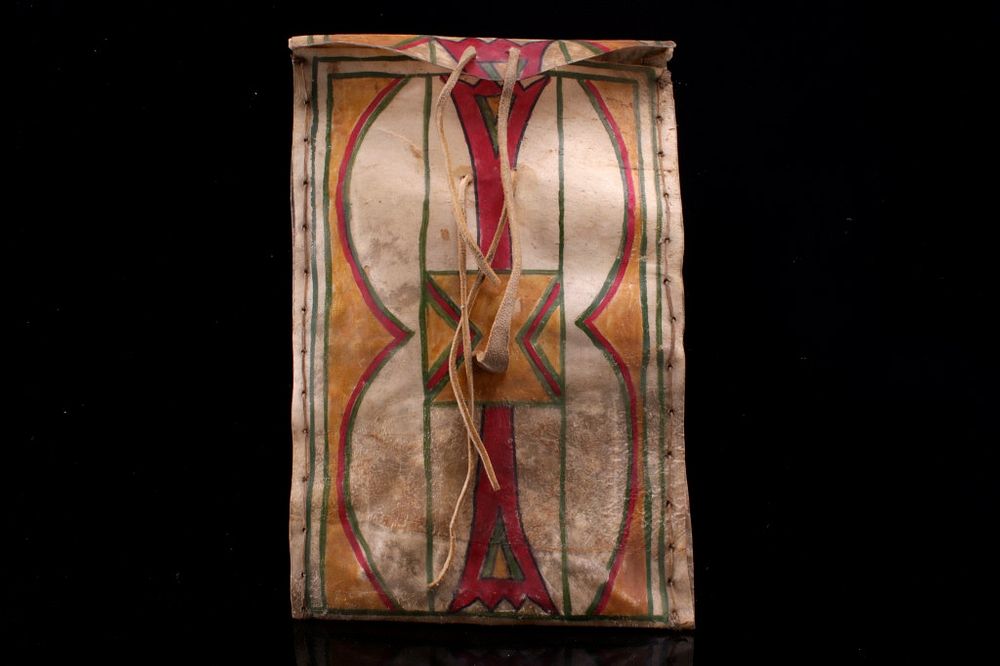 Appraisal: Plains Indians Parfleche Polychrome Envelope Featured in this lot is