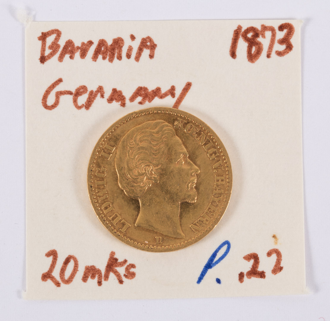 Appraisal: Germany Bavaria Gold Marks Ludwia II Marks Grade VF Contains