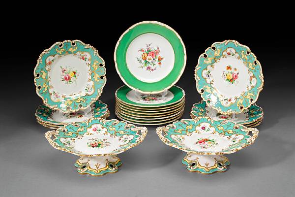 Appraisal: Two English porcelain dessert services late th early th century