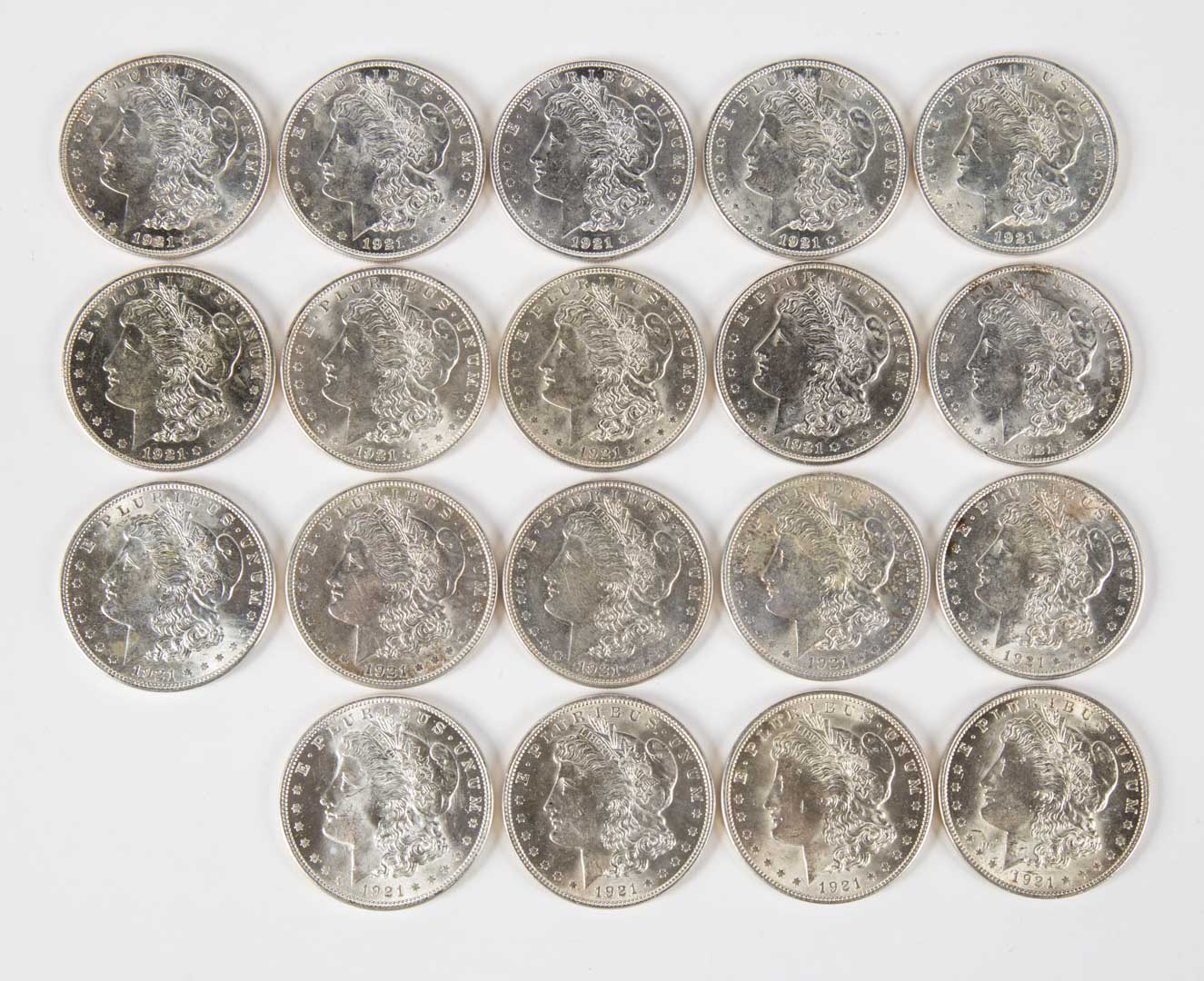 Appraisal: USA Morgan Dollars Partial roll of Morgan Dollars grades MS