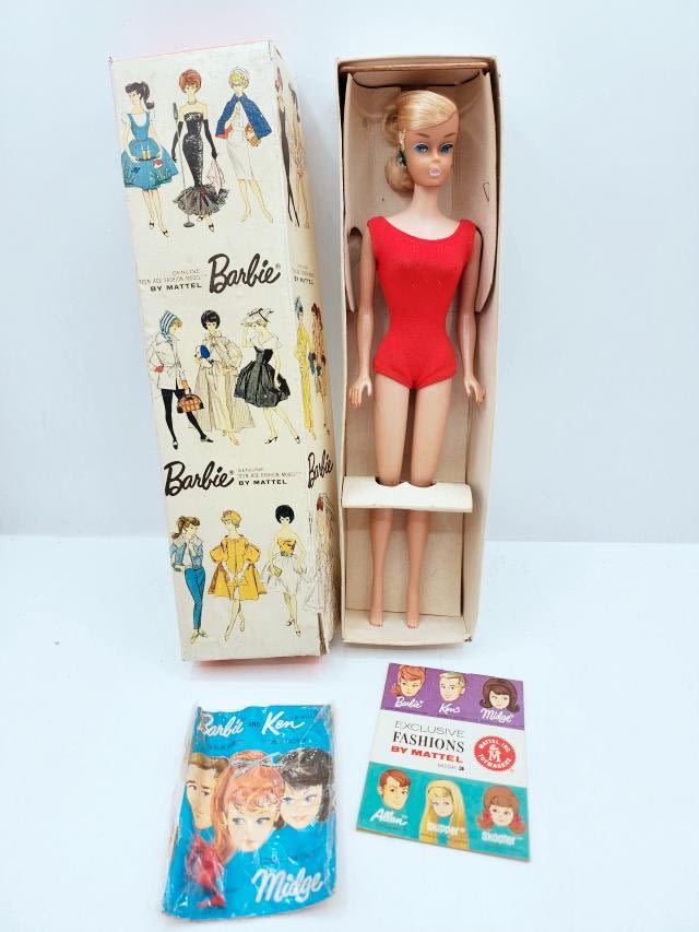 Appraisal: Vintage Platinum Ponytail Barbie in Box by Mattel imported from