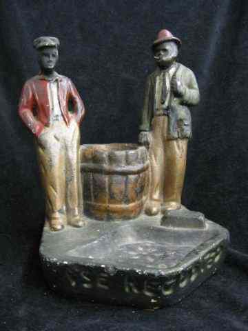 Appraisal: Black Americana Figural Plaster Ashtray Cigar holder ''Ise Regusted'' all