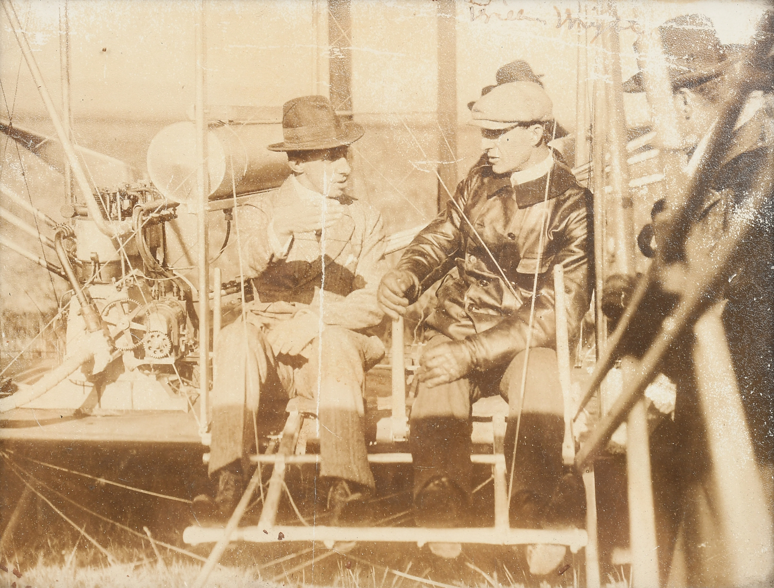 Appraisal: SIGNED PHOTOGRAPH OF ORVILLE WRIGHT DATED Orville Seated with Another