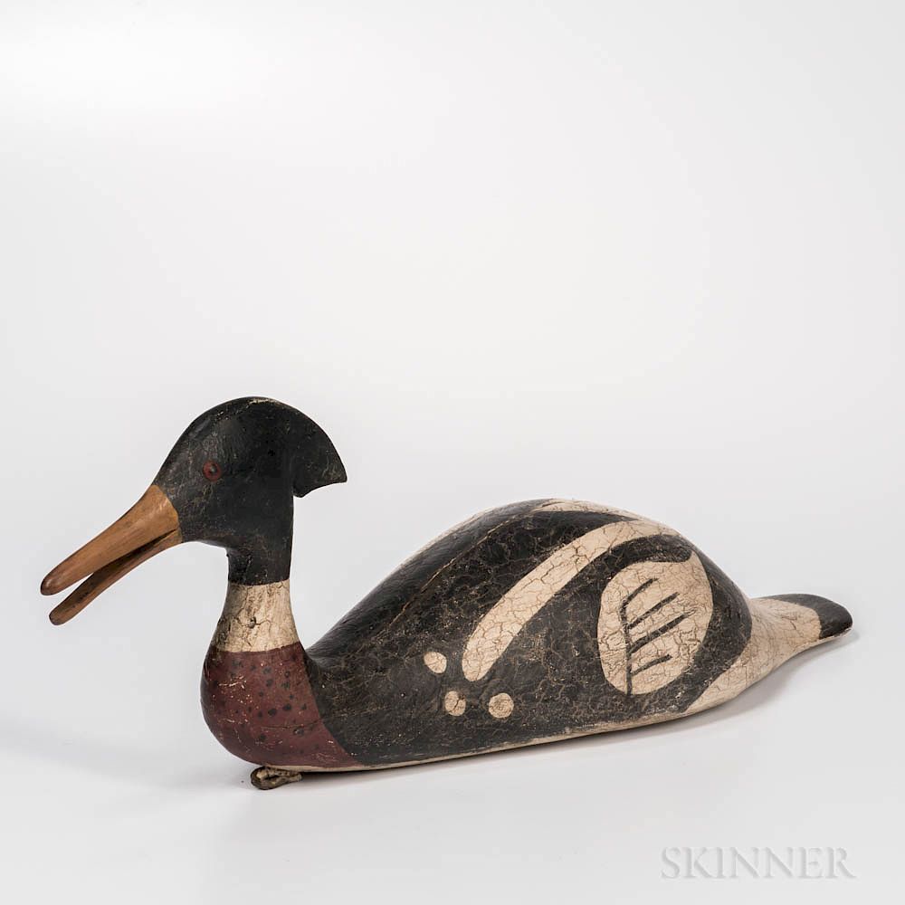 Appraisal: Carved and Painted Merganser Decoy Carved and Painted Merganser Decoy