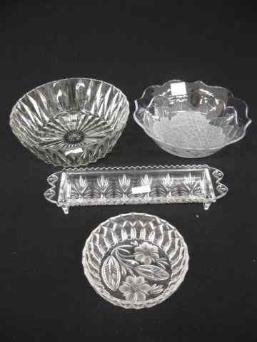 Appraisal: pcs Estate Glassware bowls anda cracker tray