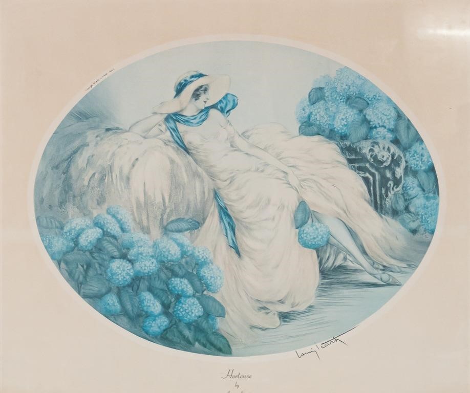 Appraisal: LOUIS ICART PRINT HORTENSEAfter Louis Icart France - Print Hortense