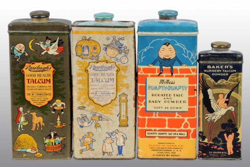 Appraisal: Lot of Large Talc Tins Description Includes one for Baker's