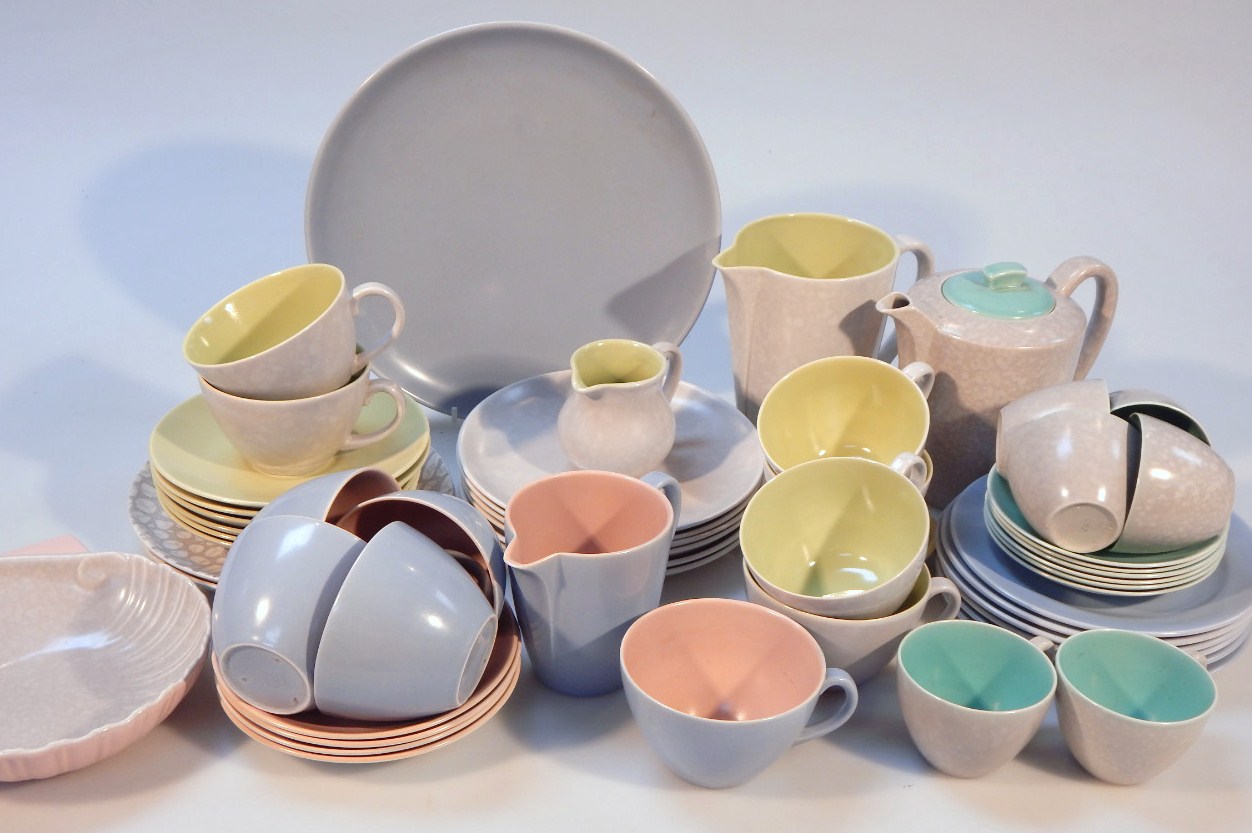 Appraisal: Various thC Poole teaware to include blue glazed turquoise glazed