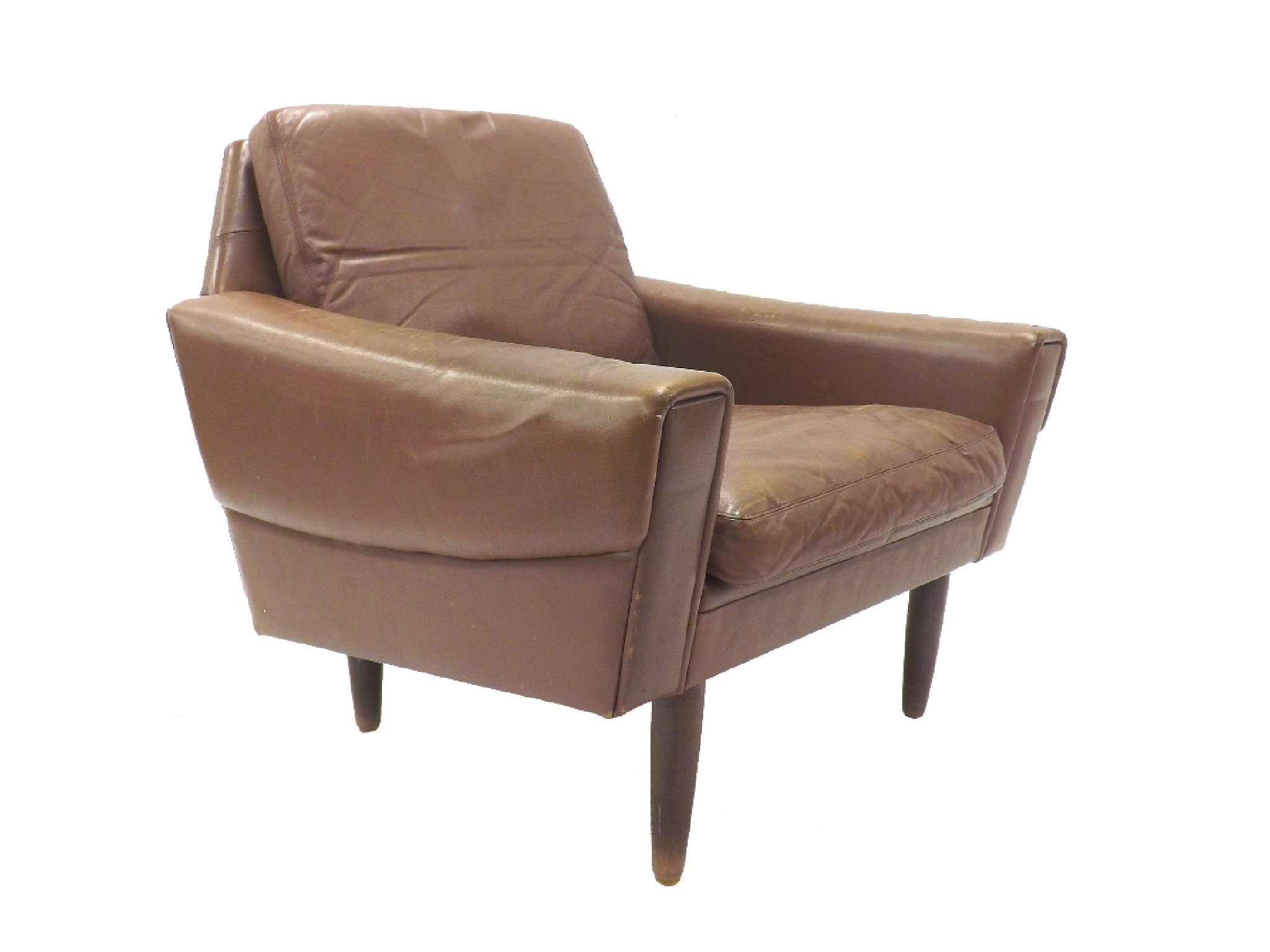 Appraisal: Attributed to Svend Skipper - s Danish leather lounge chair