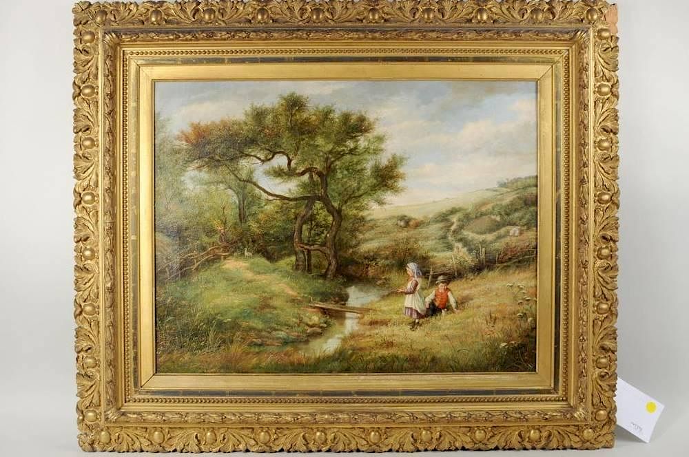 Appraisal: Landscape Painting Attributed to Charles Hunt Landscape attributed to Charles