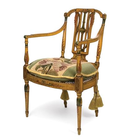 Appraisal: Pair of Regency Style Painted Armchairs Estimate -