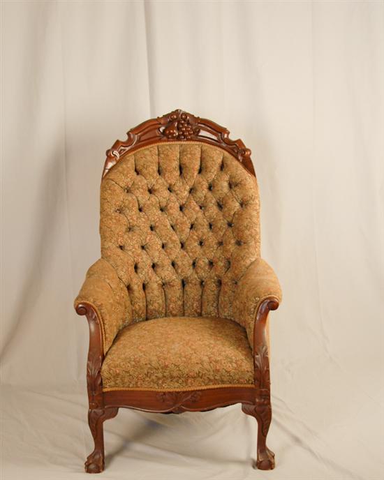 Appraisal: A th C Rococo Revival Gentleman's Chair having a walnut