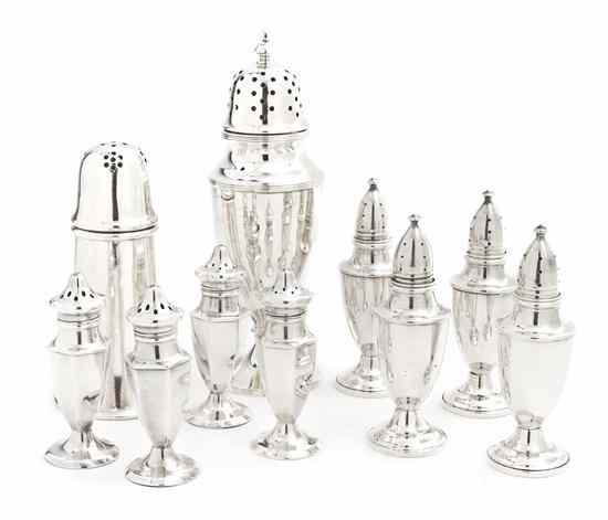 Appraisal: A Collection of American Sterling Silver Casters comprising an R