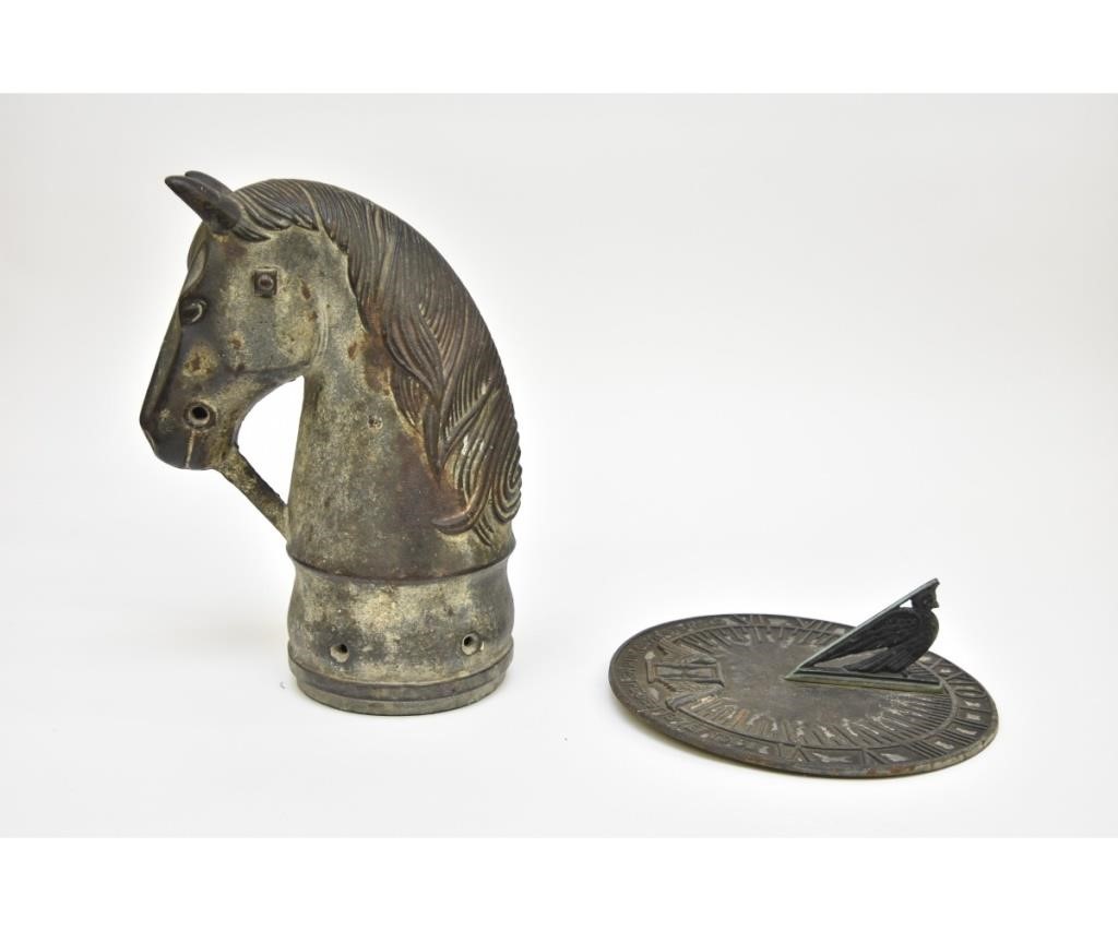 Appraisal: Cast irong hitching post horse head late th c h