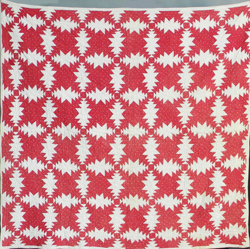 Appraisal: Pieced pineapple pattern quilt x