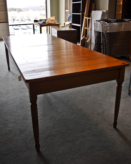 Appraisal: A Scottsville Va Custom Made Sycamore Table a long banquet