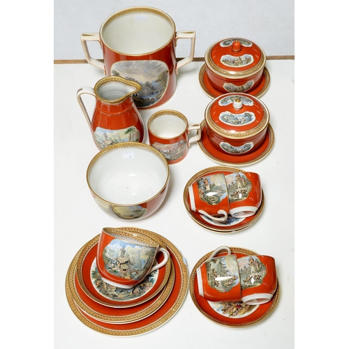 Appraisal: A collection of F R Pratt coloured earthenware c to