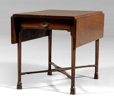 Appraisal: Chippendale mahogany Pembroke table figured mahogany top with drop leaves