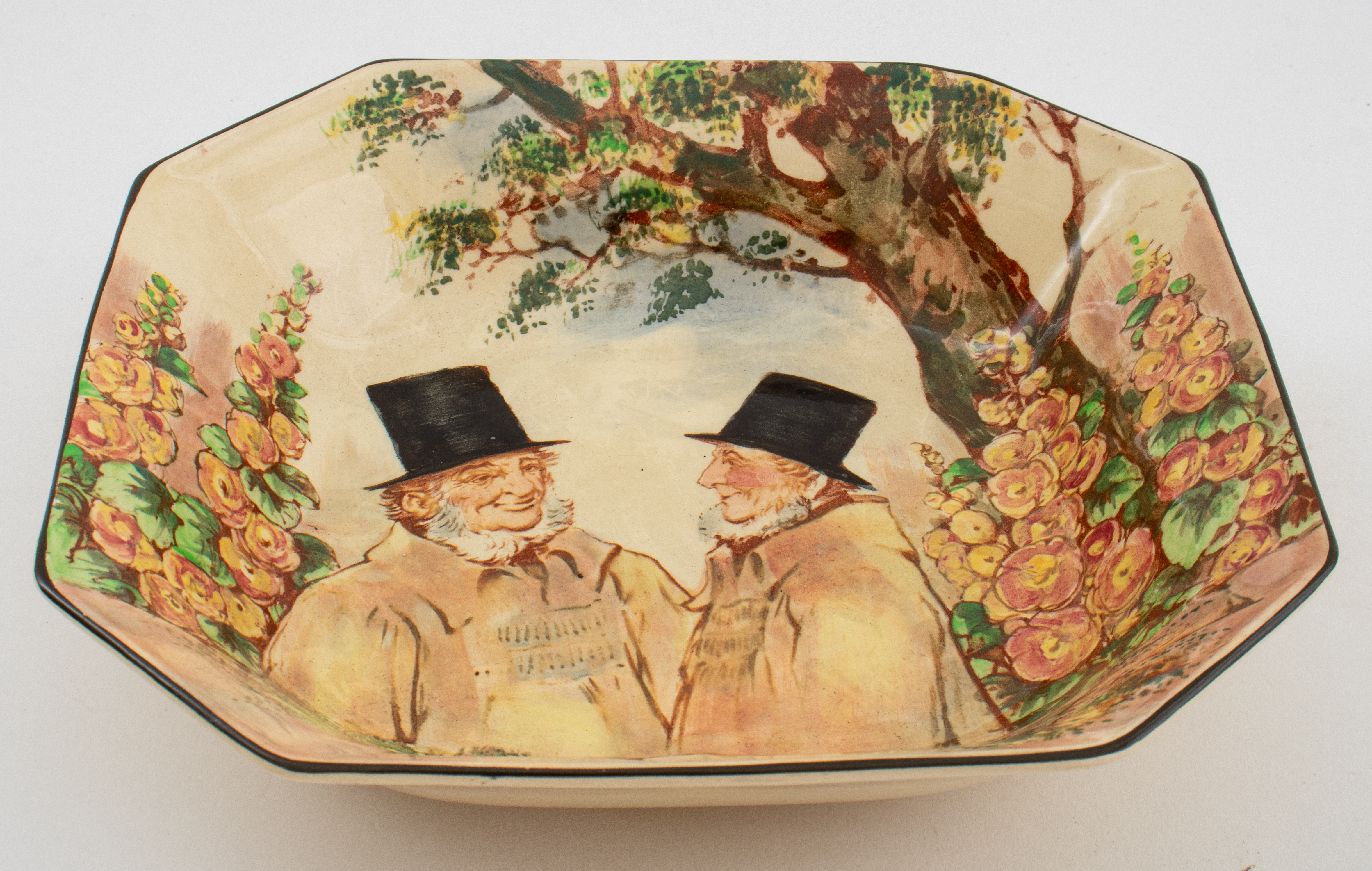 Appraisal: CHARLES NOKE FOR ROYAL DOULTON SQUARE BOWL Charles Noke English