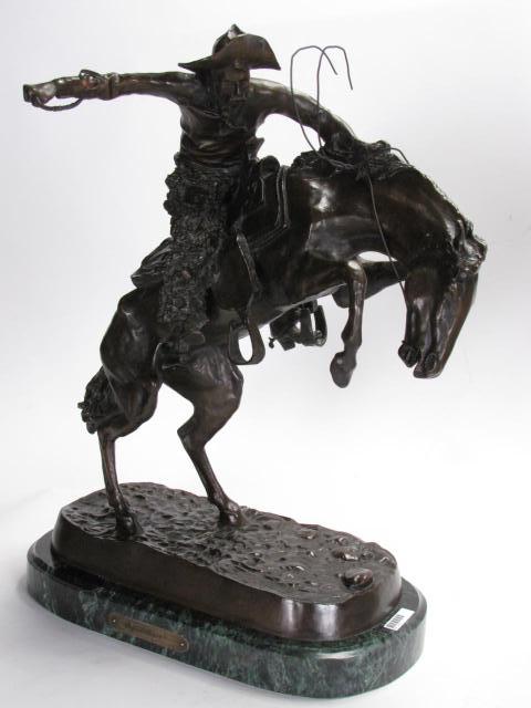 Appraisal: After Frederic Remington Sculpture ''Woolychaps'' bronzed cast metal '' high