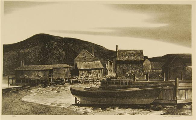 Appraisal: STOW WENGENROTH American - NORTH VILLAGE lithograph signed in pencil