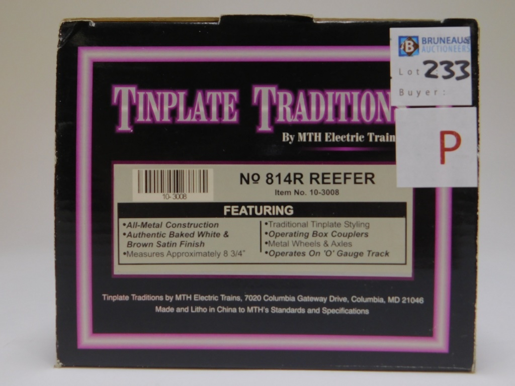 Appraisal: MTH TINPLATE TRADITIONS WHITE R REEFER TRAIN Item no -