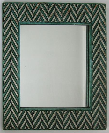 Appraisal: ART DECO WALL MIRROR S wood and gesso of rectangular