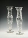 Appraisal: VASES - Pair of monumental circa cut glass vases floral