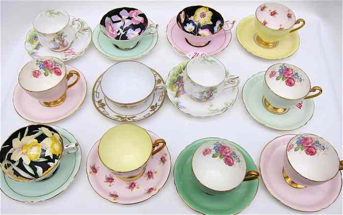 Appraisal: COLLECTION ASSORTED TEACUP SAUCER SETS pieces various makers including Shelley