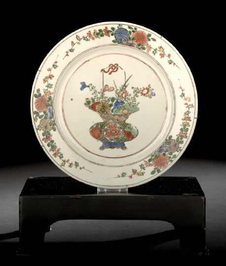 Appraisal: Chinese Export Famille Verte Porcelain Plate Kangxi Reign - decorated