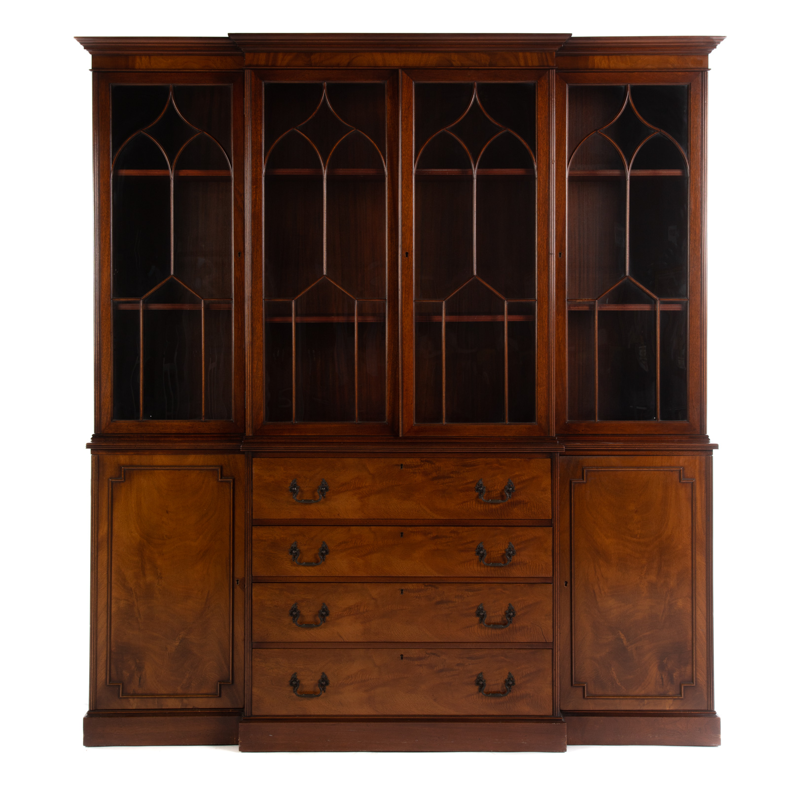 Appraisal: GEORGE III MAHOGANY BREAKFRONT BY OLD COLONY th century from