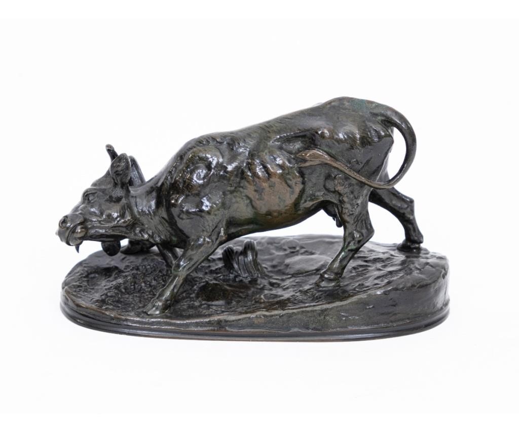 Appraisal: Antoine Louis Barye - French French bronze cast cow late