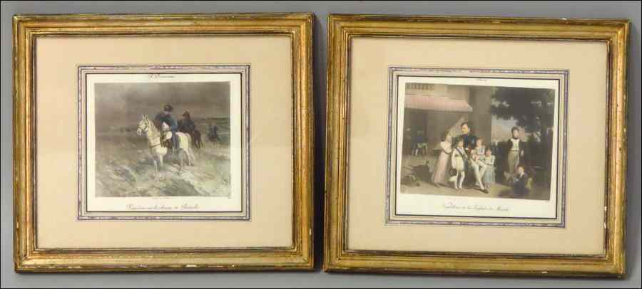 Appraisal: GROUP OF SIX ASSORTED FRAMED PRINTS Depicting Napoleon scenes and