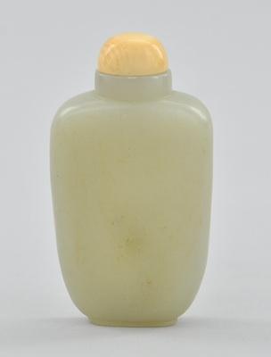 Appraisal: A Carved Grey Jade Snuff Bottle with Ivory Stopper Of