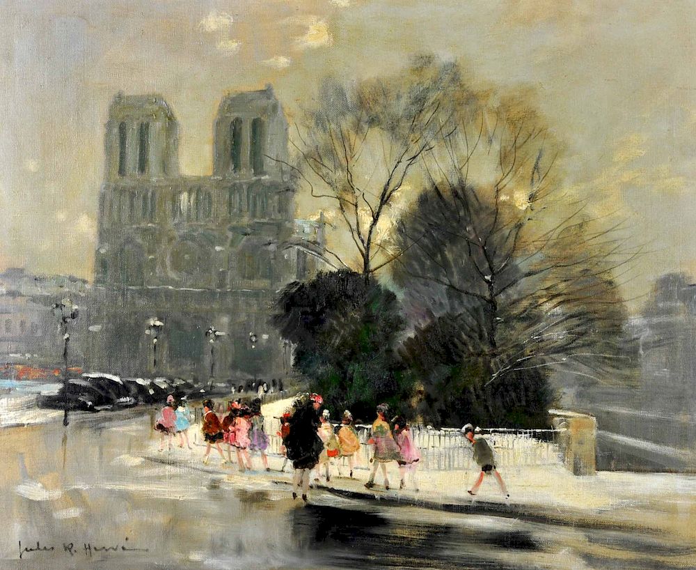 Appraisal: Jules R Herve Notre Dame de Paris O C Jules