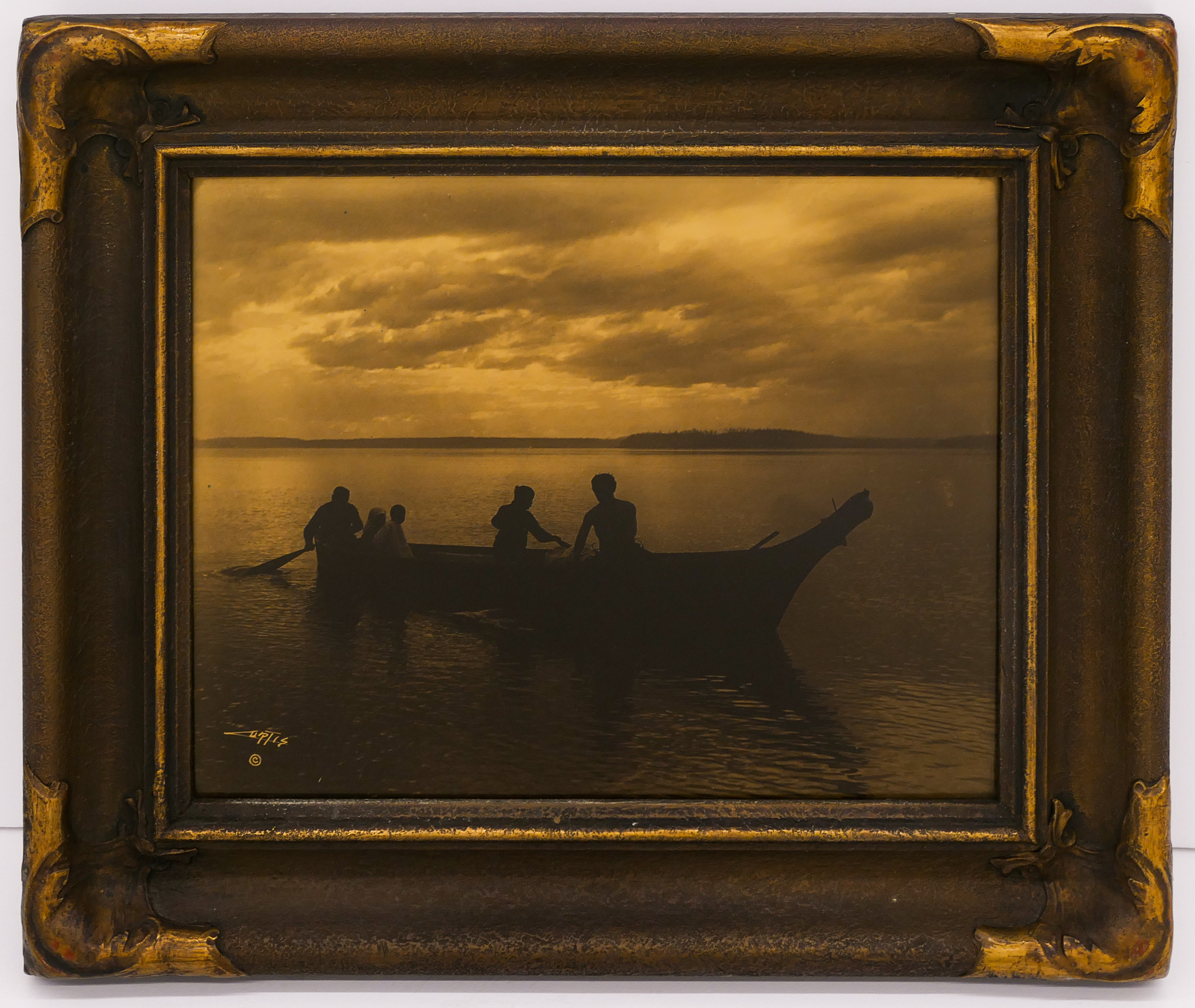 Appraisal: Edward Curtis - Washington ''Homeward'' Orotone ''x '' Image A