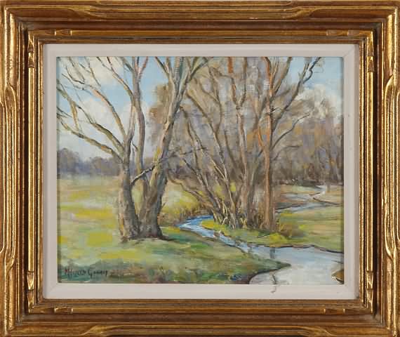 Appraisal: Sellersville Meadows oil on canvas board x SLL Mildred Gehman