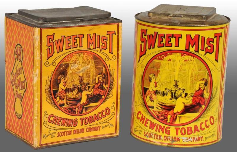 Appraisal: Lot of Yellow Sweet Mist Tobacco Tins Description Manufactured by