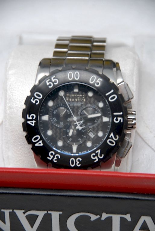 Appraisal: Reserve W R M Black Dial Invicta Wristwatch Invicta Packaging