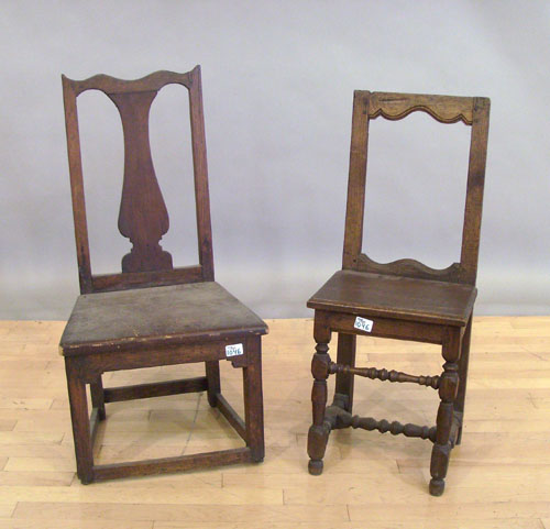 Appraisal: Two child's oak side chairs th th c