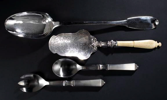 Appraisal: Georg Jensen Sterling Silver Pyramide Salad-Serving Set the pattern designed