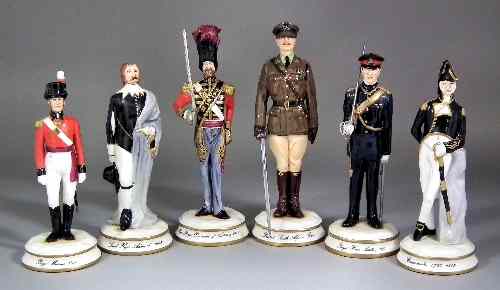 Appraisal: A collection of six modern Michael Sutty porcelain military figures