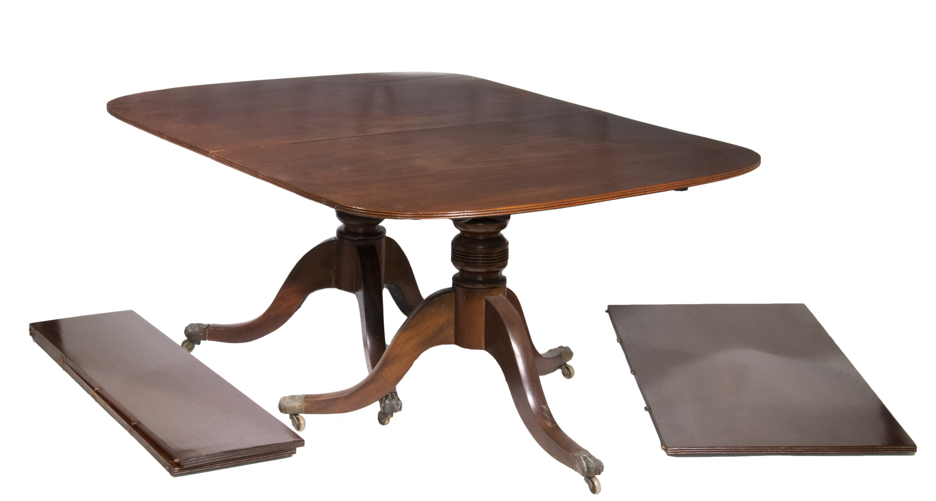 Appraisal: DUNCAN PHYFE DOUBLE PEDESTAL DINING TABLE th c Two-Part Mahogany