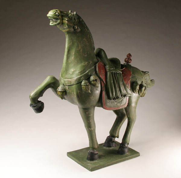 Appraisal: Chinese Tang style horse typical prancing form originally used as