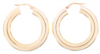 Appraisal: K Yellow Gold Hoop Earrings Hollow hoop earrings with hinged