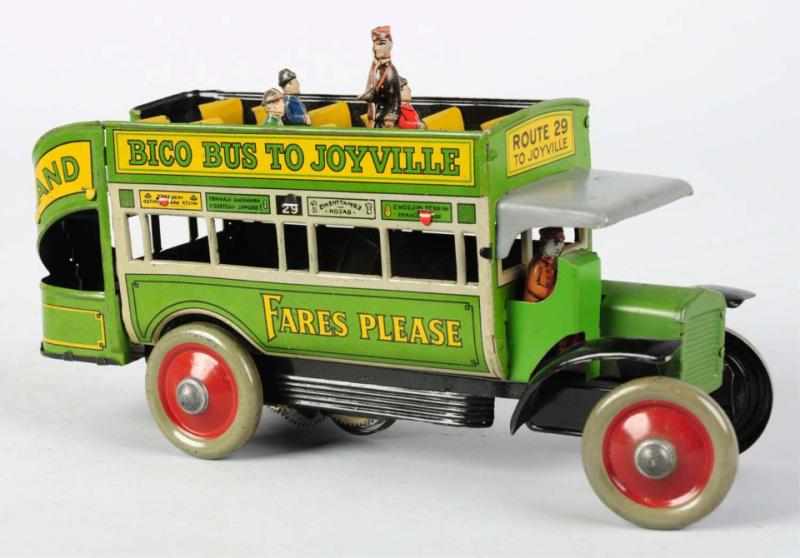 Appraisal: Tin Litho Fischer Bus to Joyville Wind-Up Toy German Working