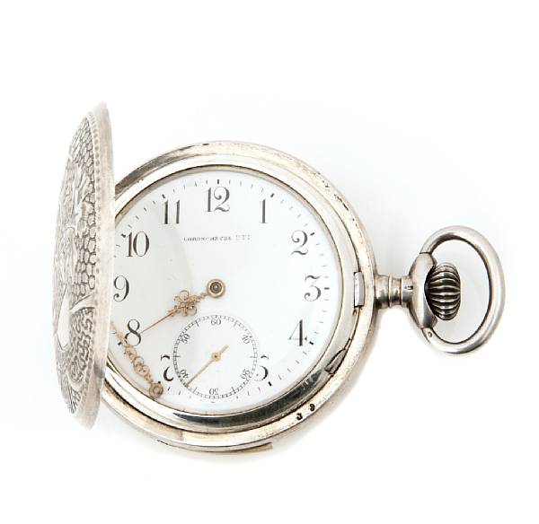 Appraisal: A silver full hunter case pocket watch engraved on both