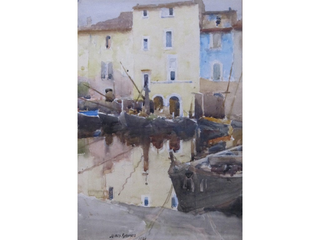 Appraisal: JAMES PATERSON PRSA RSW - MEDITERRANEAN HARBOUR Watercolour signed and